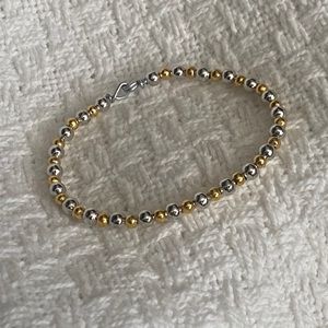 Two-tone, handmade beaded bracelet